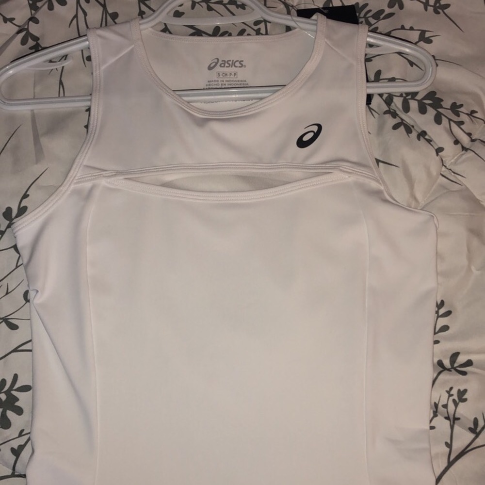 White Asics tennis tank top! never worn!